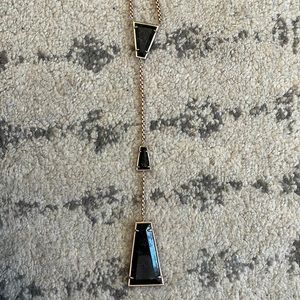 Kendra Scott Black/Rose Gold Stone Rose Gold Long Necklace
